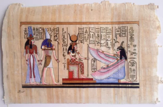 Papyrus Painting of Nefertari and The Gods of Egypt From Egyptian Art Caravan