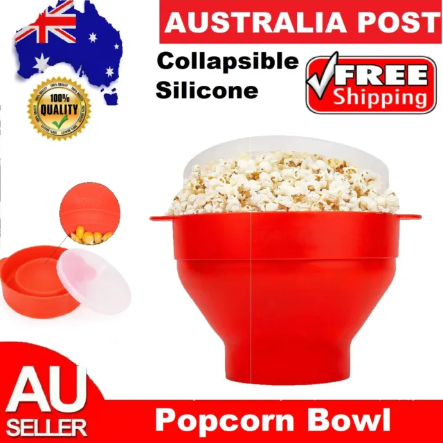 Microwave Silicone Popcorn Popper Maker Collapsible Bowl Hot Air Dishwasher Safe