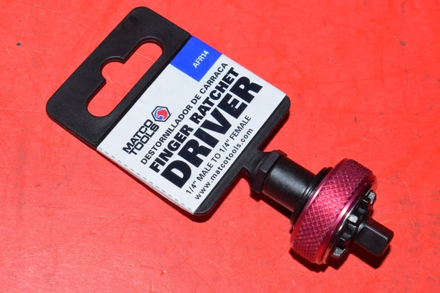 NEW Mini 1/4" Drive Finger Tip Round Head Reversible 72 Tooth Knurled Ratchet