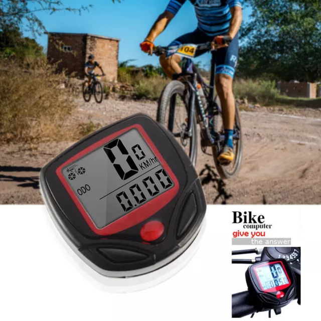 LCD Digital Waterproof Bike Bicycle Computer Cycle Speedometer Odometer Wired UK
