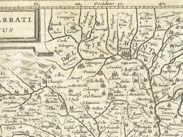 MONFERRATO 1648 MERCATOR HONDIUS JANNSON Carta Originale Antica Casale Asti 3