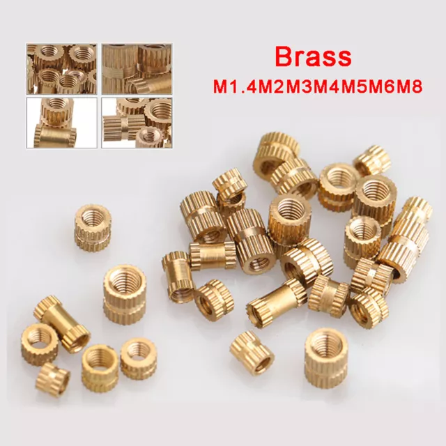 M1.4 M1.6 M2 M3 M4 M5 M6 M8 Solid Brass Round Threaded Knurl Insert Embedded Nut