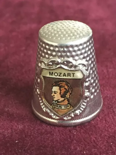 Metall-Fingerhut Souvenir Mozart Thimble De a Coudre