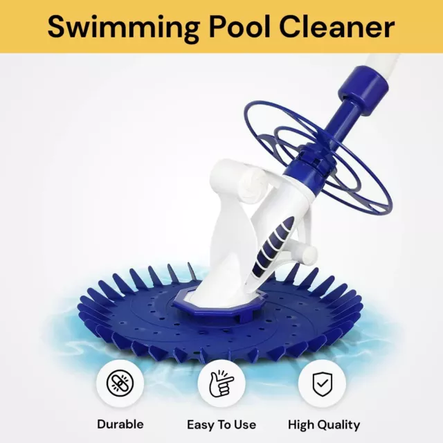 Swimming Pool Cleaner Floor Climb Wall Automatic Vacuum 1M Suction Hose Blue 2