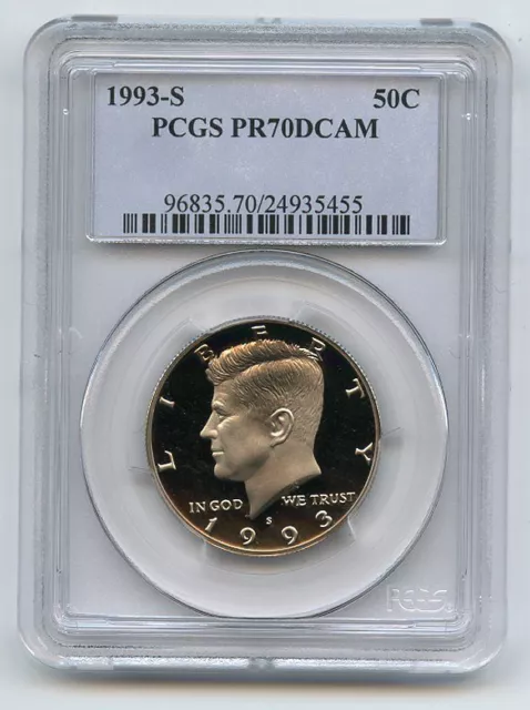 1993 S 50C Kennedy Half Dollar Proof PCGS PR70DCAM