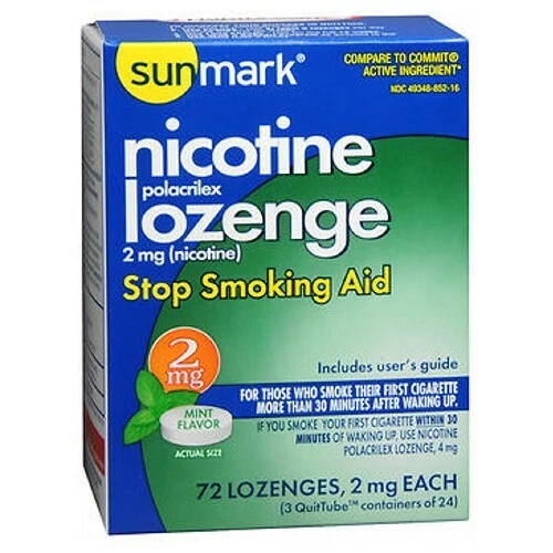 Sunmark Nicotine Polocrilex Losange Menthe 72 Chaque 2 MG