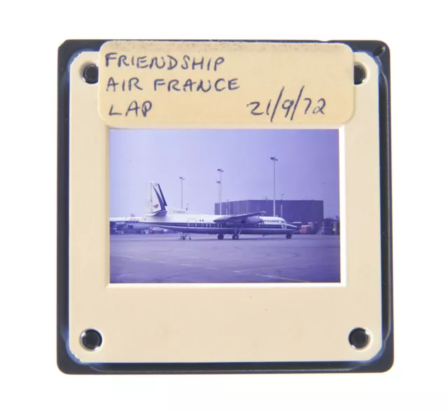 35Mm Slide Aircraft 1972 Fokker F27 Friendship Air France At Heathrow A59