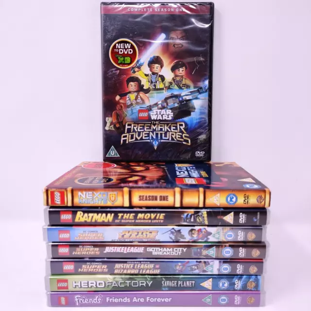 Lego Series Movies 8 DVD Bundle | NEW | Star Wars Batman Justice League Friends