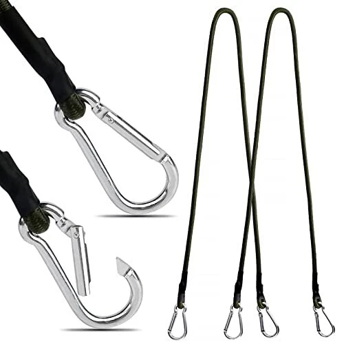 Aicharynic Lot de 2 tendeurs en Caoutchouc Professionnel avec Mousqueton 120 ...