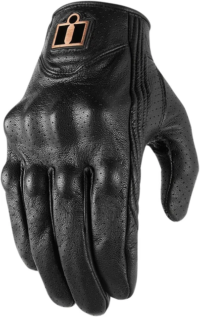 Pursuit Street Leather Motorcycle Gloves Black 4X-Large Icon 3301-3836