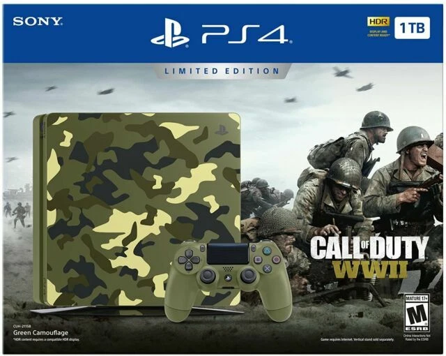 SONY PLAYSTATION 4 Slim Call of Duty WWII Limited Edition 1TB Green
