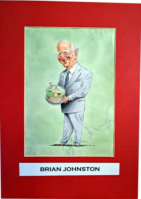 Brian Johnston Cricket Autographed Signed A4 Photo Memorabilia Mounted