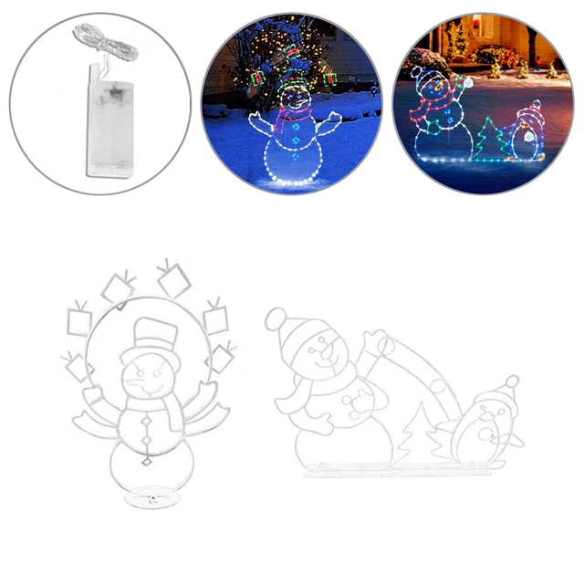 Zum Selbermachen Outdoor Pinguin Schneemann Beleuchtung LED Weihnachten Silhouette Gartenlampe Dekor