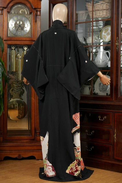 Dear Vanilla Japanese Silk Tomesode Kimono Women's Authentic Japan Vintage Mint 8