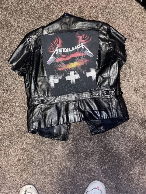 Metallica leather jacket 38 mens wilsons vest biker punk metal