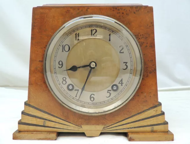 Garrard Walnut Art Deco Case Mantel Clock - C. 1930s, Needs Repair (see listing)