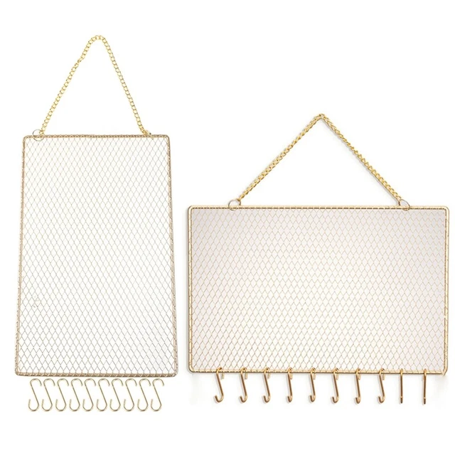 Convenient Rectangle Earring Wall Mounted Holder with Hook for Watches