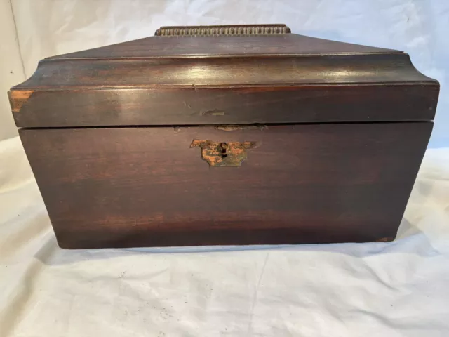 Antique Tea Caddy Mahogany . Regency, English 19th C.  Jewellery / Trinket Box