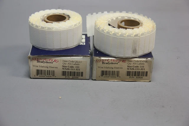 2 New Rolls Of Brady Bradysleeve Wire Marking Sleeves Wms-111-321