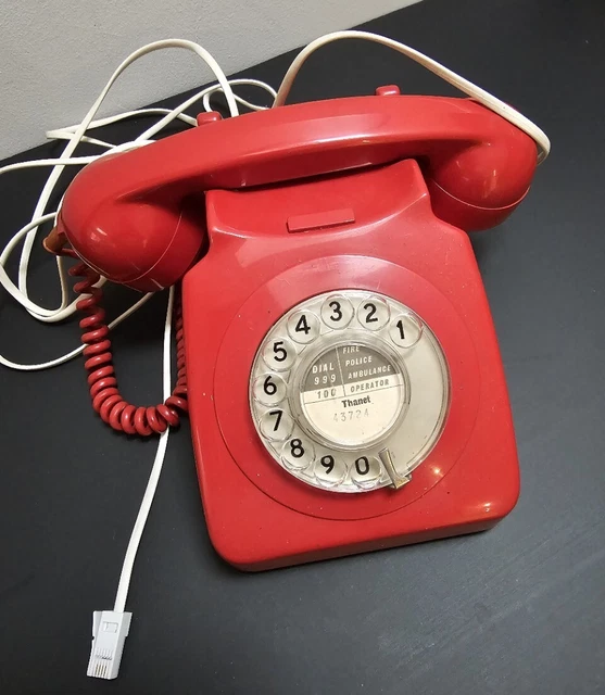 VINTAGE RETRO 1980S B.T Rotary Dial Telephone RED 746F £45.99 - PicClick UK