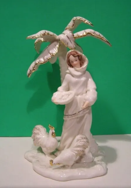 LENOX CLASSIC Nativity INNKEEPERS DAUGHTER Chicken Rooster - NEW in BOX with COA