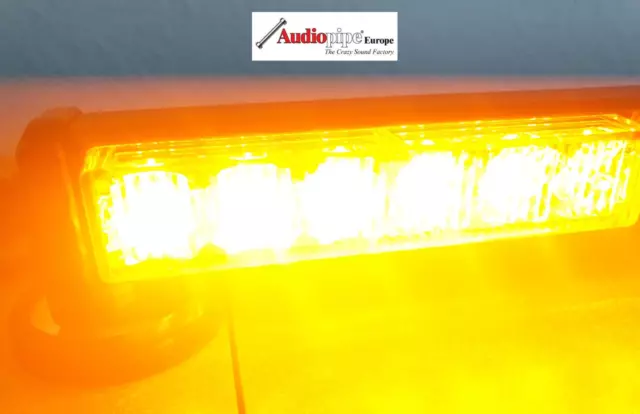 LED Frontblitzer Sonnenblende 45W Police GELB - Audiopipe
