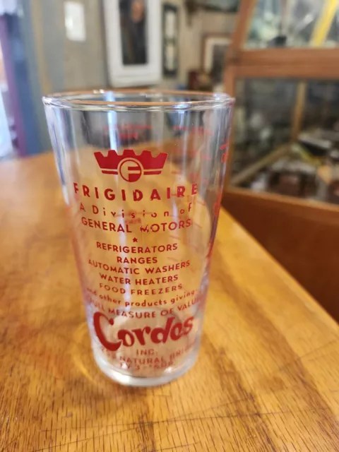 Vintage Cordes St. Louis MO Frigidaire General Motors 5" advertising glass