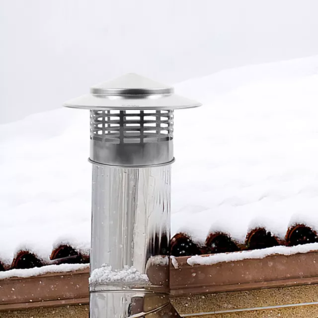 75-200mm Fireplace Chimney Caps Roof Cowl Metal Top Hat Flue Rain Cap Cover 2