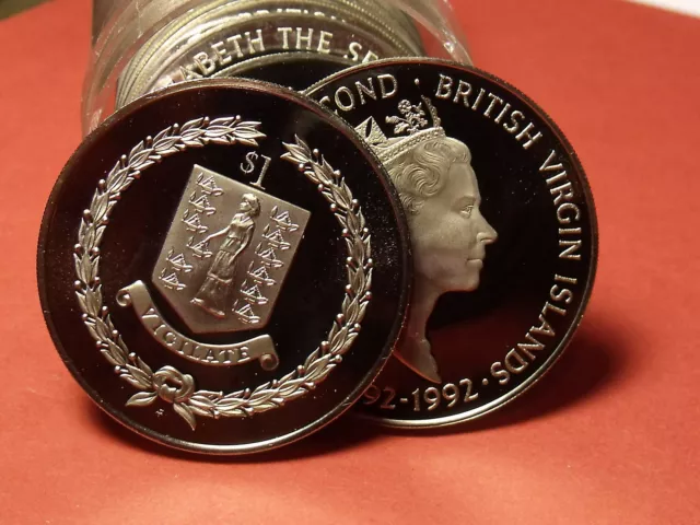Beweis Rolle (20) Britisch Virgin Inseln 1992 Dollars ~ Columbus 100th Anniv ~
