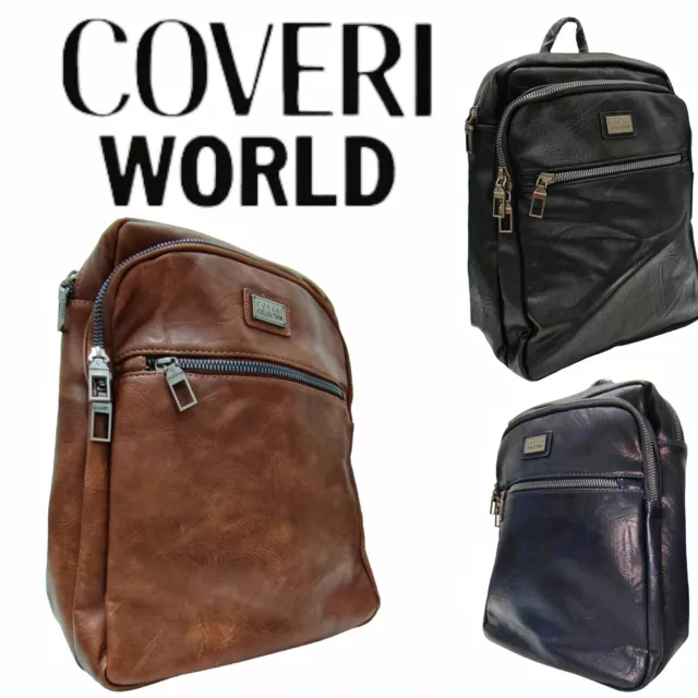 Zaino Cartella Firmato uomo donna pelle grande lavoro porta pc ipad multitasche