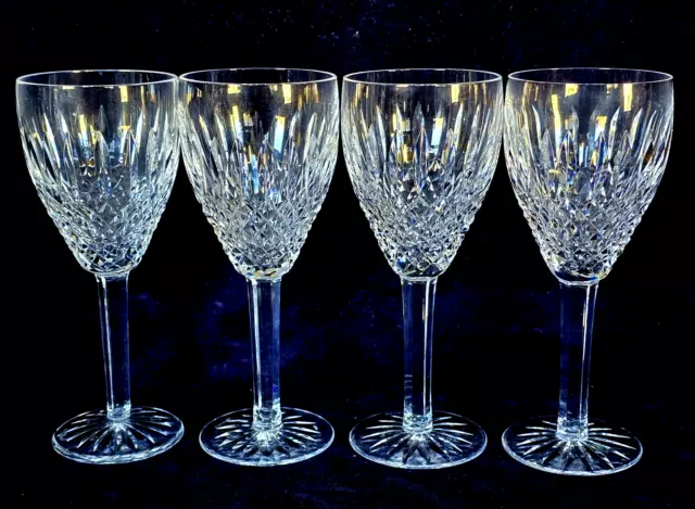 Set of 4 Vintage Waterford Crystal 7.25" Castlemaine Claret Wine Glasses