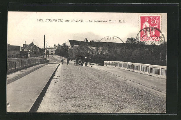 CPA Bonneuil-sur-Marne, Automobile sur le nouveau Pont