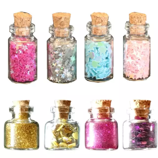 Mini-Flasche Glitter Glitzer Zauberpulver Streudeko ca. 3 -3,5 cm Wichtel Gläser