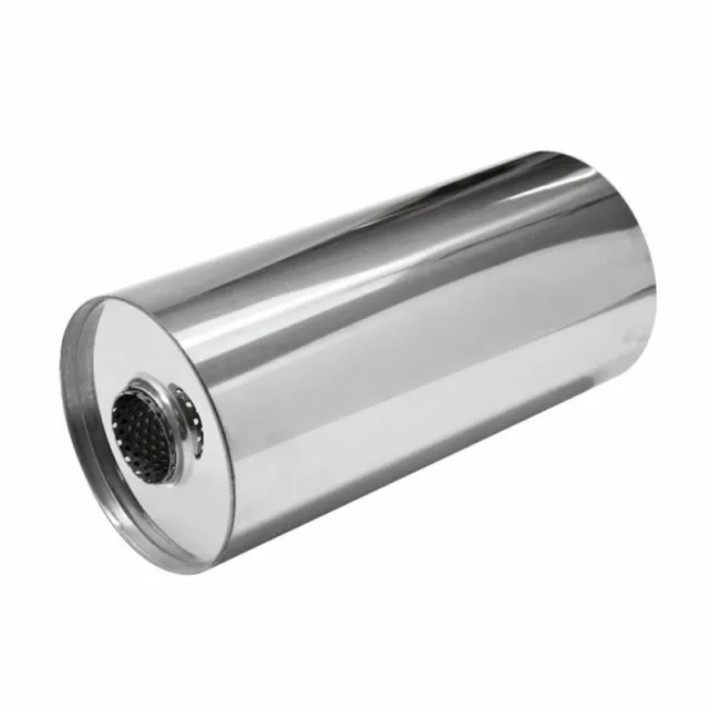 Universal 304 Stainless Steel Exhaust Silencer, Round, Centre to Centre Variants