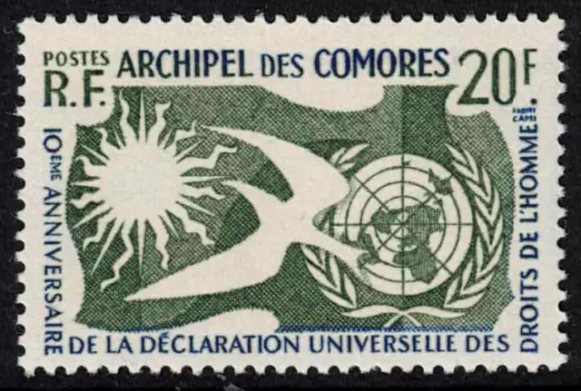 Comoro Islands Human Rights 1958 Scott #44. Mint Never Hinged