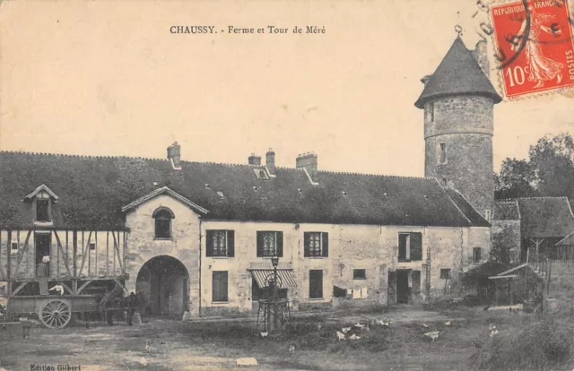 Cpa 95 Chaussy / Ferme Et Tour De Mere