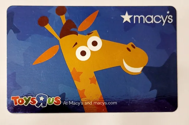 Toys R Us Macy's Gift Card - Geoffrey Giraffe - Blue Background - No Value