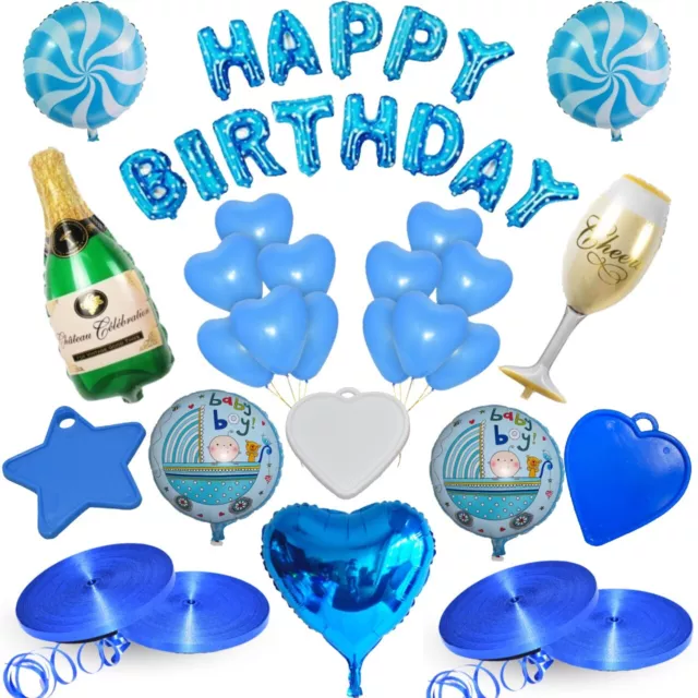 Bébé Douche Ballons Garçon Bleu Thème Anniversaire Fête Décor Balons