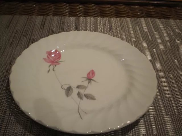 Johnson Of Australia Vintage Pink Roses With Swirl Rim Side  Plate X 1