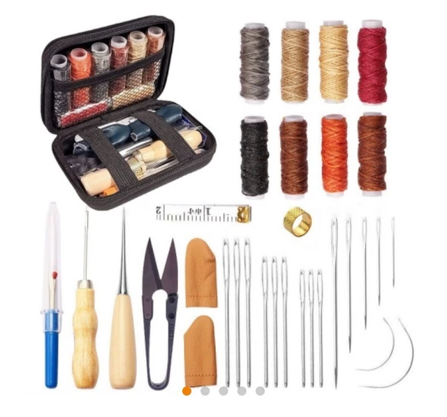 32 en 1 Costura a mano Productos de cuero hágalo usted mismo Kit de costura Ali