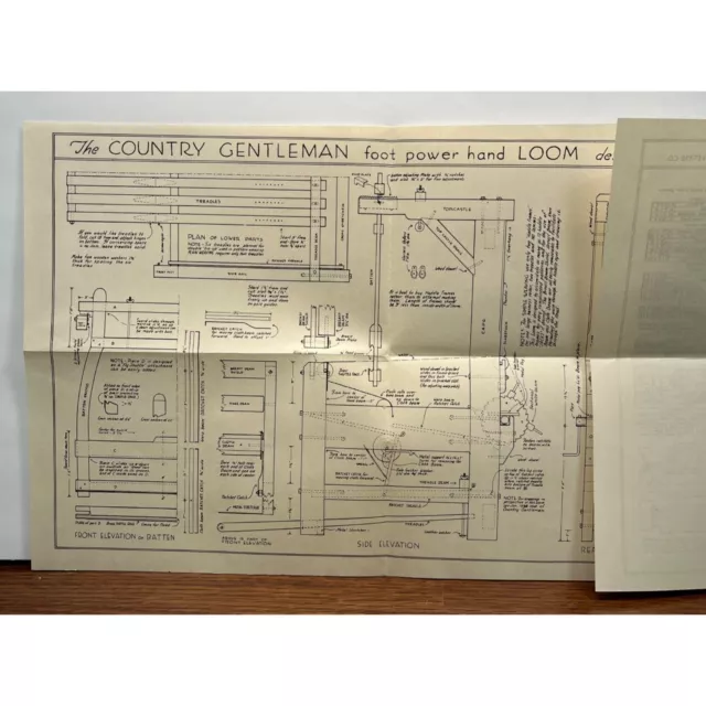 Instrucciones de diseño de telar manual de potencia para pies The Country Gentleman Forrest C Crooks