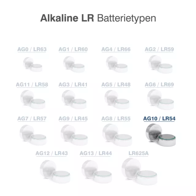 Knopfzellen AG10 Uhren-Batterien der Serie AG10 Camelion Alkaline 10 - 200 Stück 3