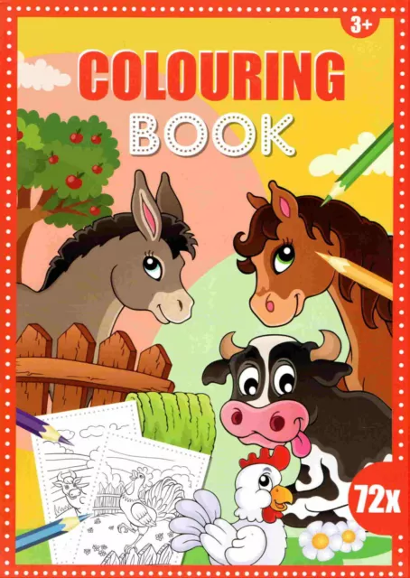 Colouring Book - Malbuch für Kinder - Esel, Pferd, Kuh und viele andere #627
