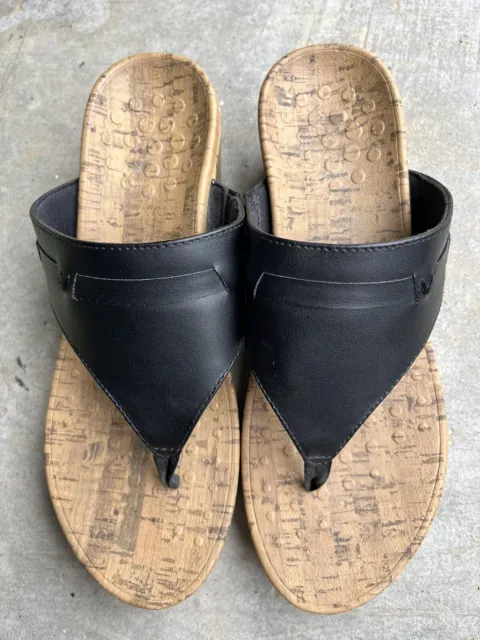 Women’s Vionic Cameron black T-strap platform wedge thong sandals size 10 / 42