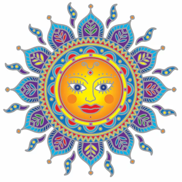 Golden Sun Sunseal Window Sticker Decal Stained Glass Car Bumper Door Art