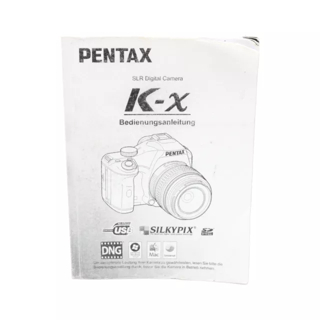 User Instructions Pentax SLR Digital Camera K-x KX kx Instructions