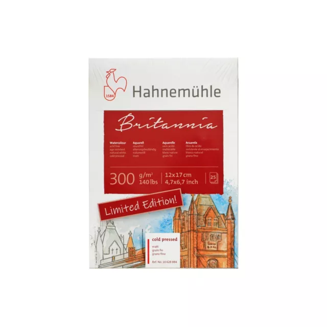 Hahnemühle Britannia Aquarellblock 12 x 17 cm Limited Edition mit 25 Blatt