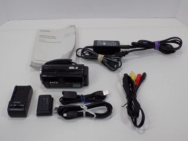 Sony Hdr-Cx260V 16Gb Handycam Camcorder W/Accessories Tested Working