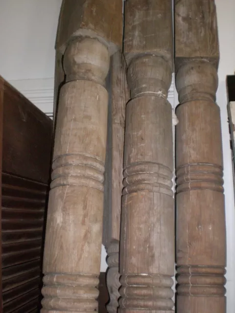 Victorian wood  Column turned Post porch Vintage 4 posts
