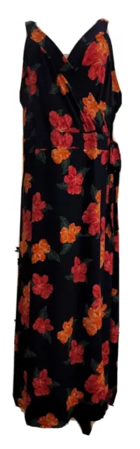 Market & Spruce 3X Maxi Sundress Faux Wrap Skirt Navy Fushia flowers stitch fix